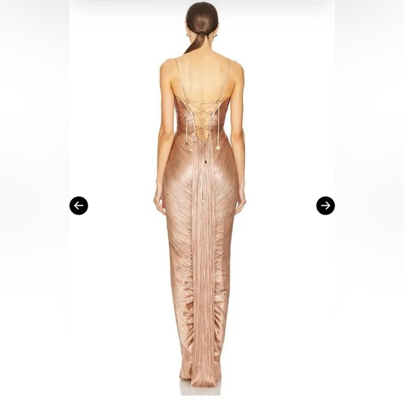 Maria Lucia Hohan Pleated Dress in Creme Brulee - Picture 2 of 7